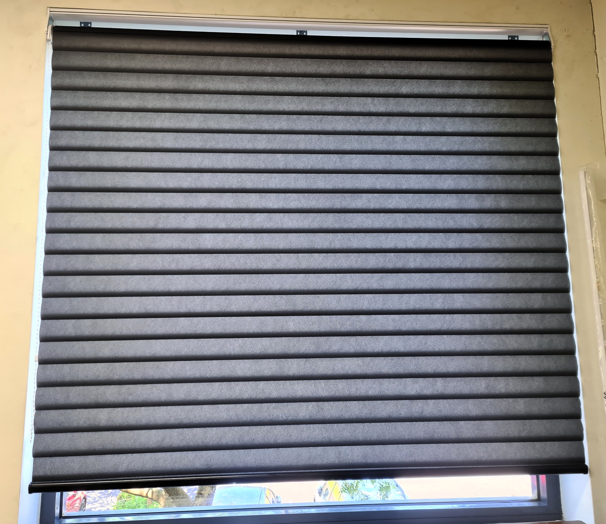 Close view of installed ClimaCell shade