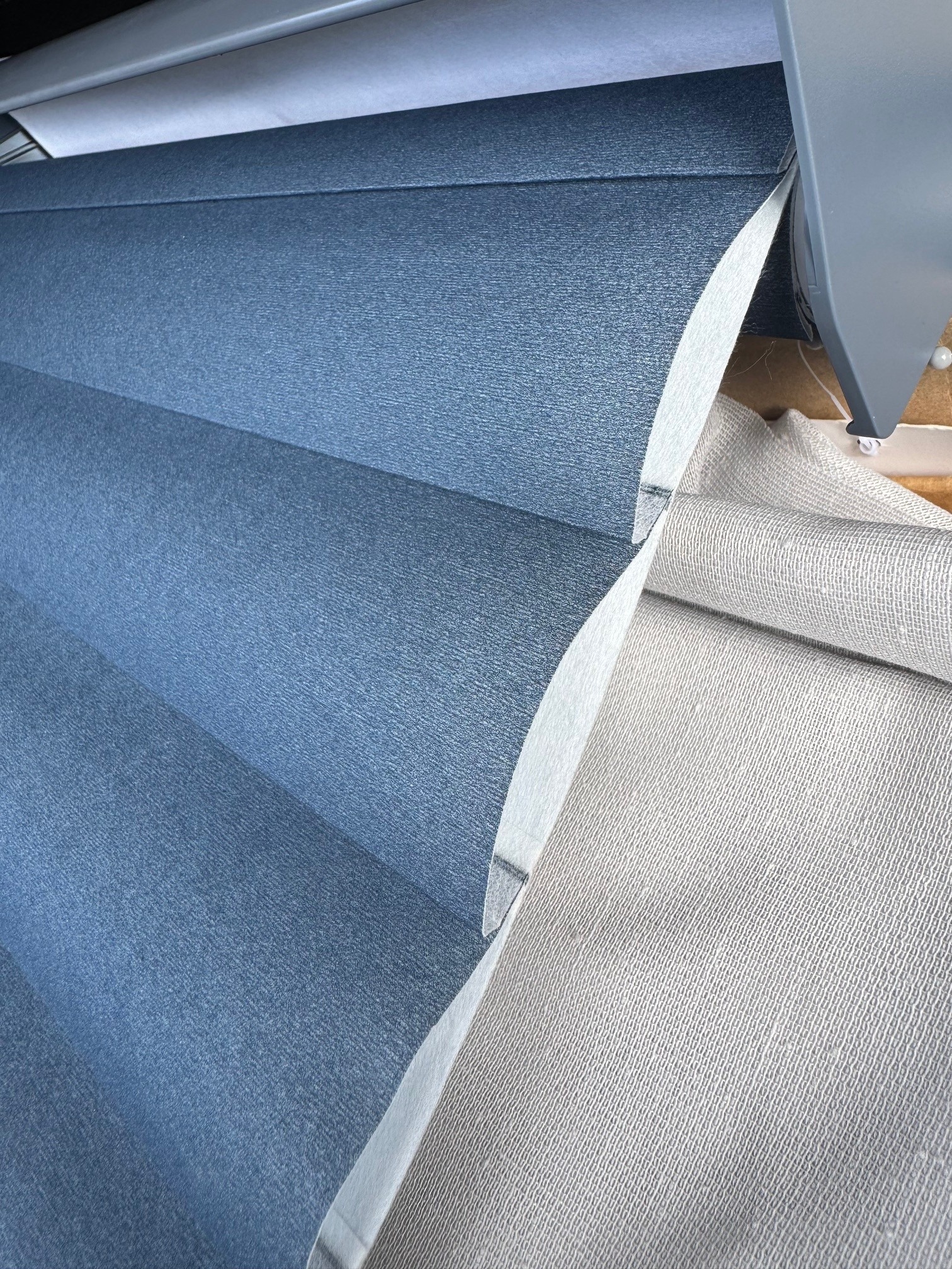 Close view of ClimaCell cellular fabric showing its air pocket construction